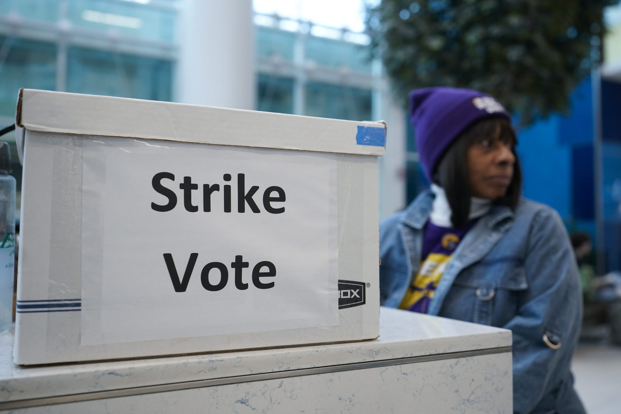 “We’re on strike today because this is our last resort. We can’t keep living like this,” cabin cleaner Priscilla Hoyle said in a statement.